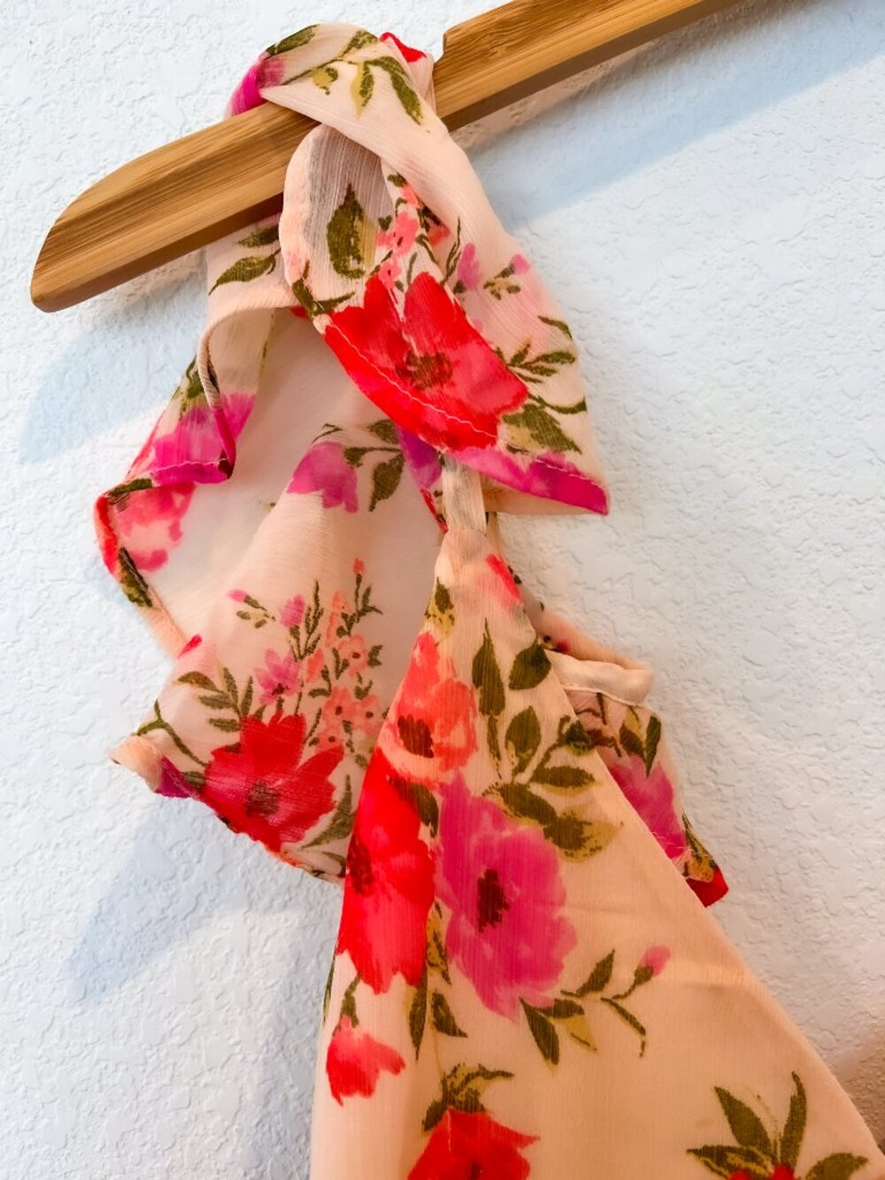 NWT Old Navy Pink Floral Off Shoulder Ruffle Chiffon Maxi Dress Wedding Guest 8 - Picture 4 of 10